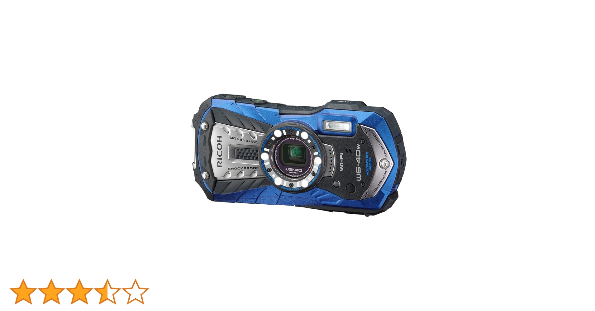 Amazon | RICOH 防水デジタルカメラ RICOH WG-40W ブルー 防水14m耐